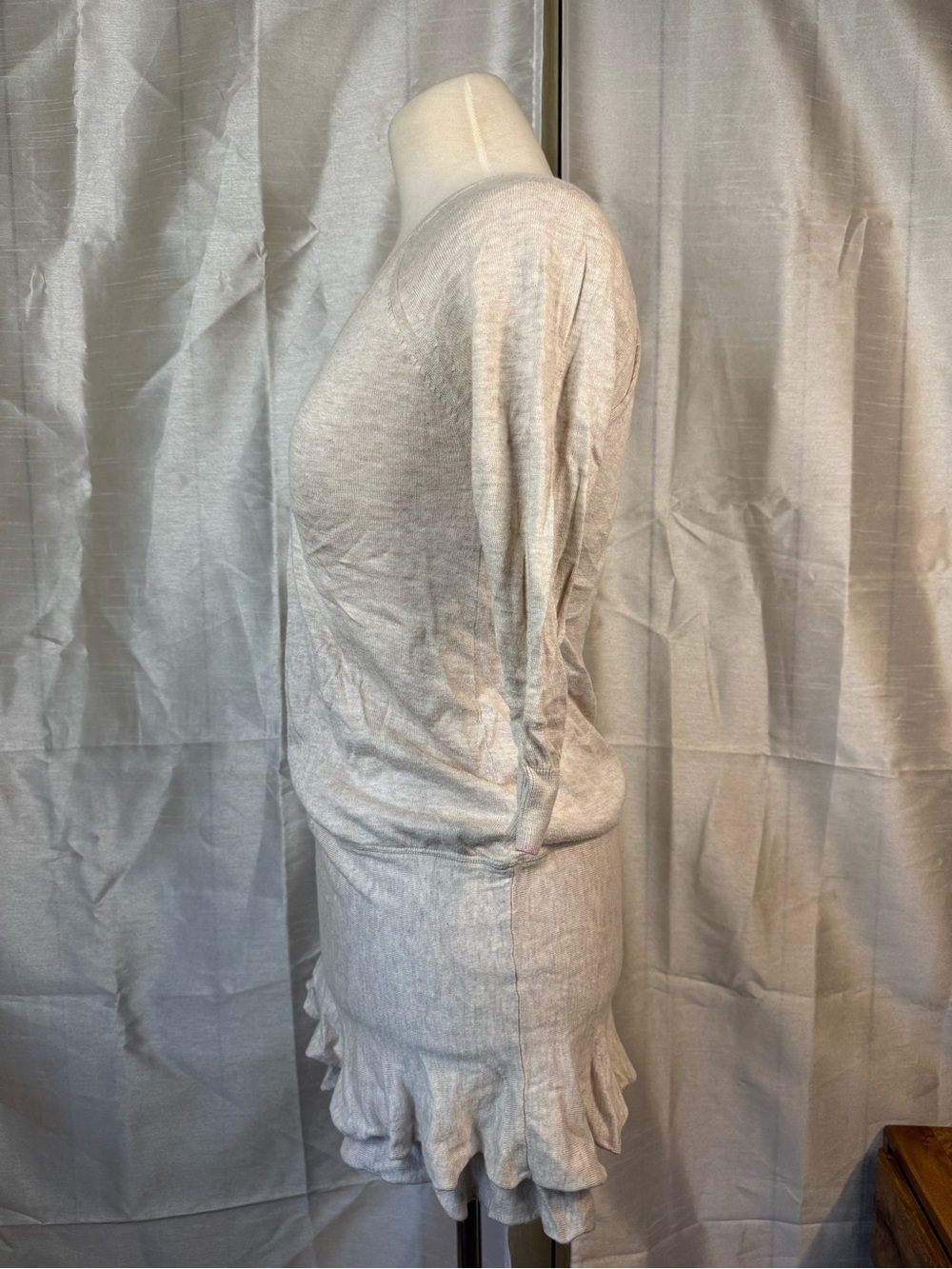 Free People Neutral Beige Open-Knit V-Neck Sweater - Picture 2 of 13